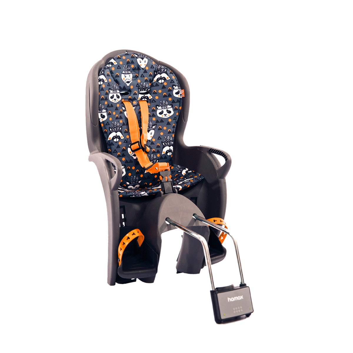 Hamax Kiss Child Seat Grey Orange Animals